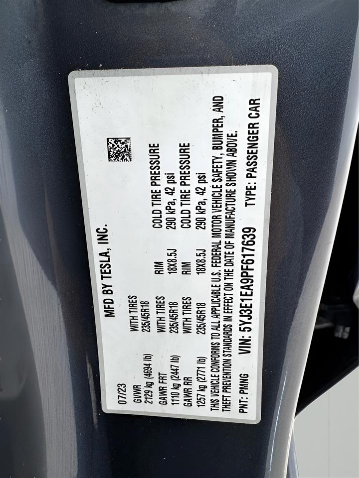 Tesla Model 3 RWD 2023