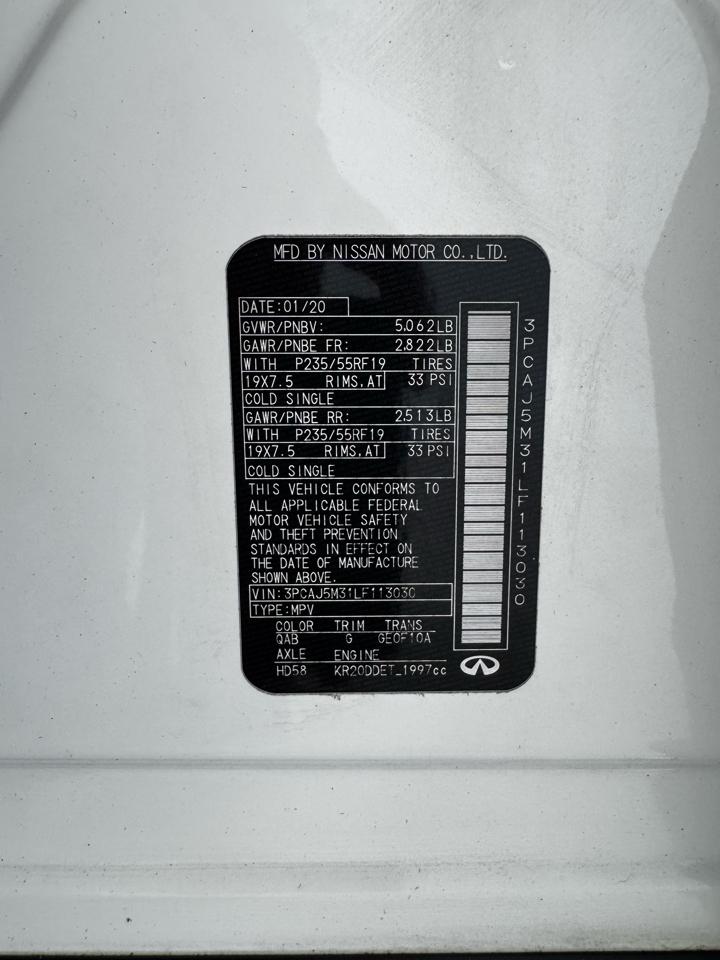 Infiniti QX50 LUXE AWD 2020