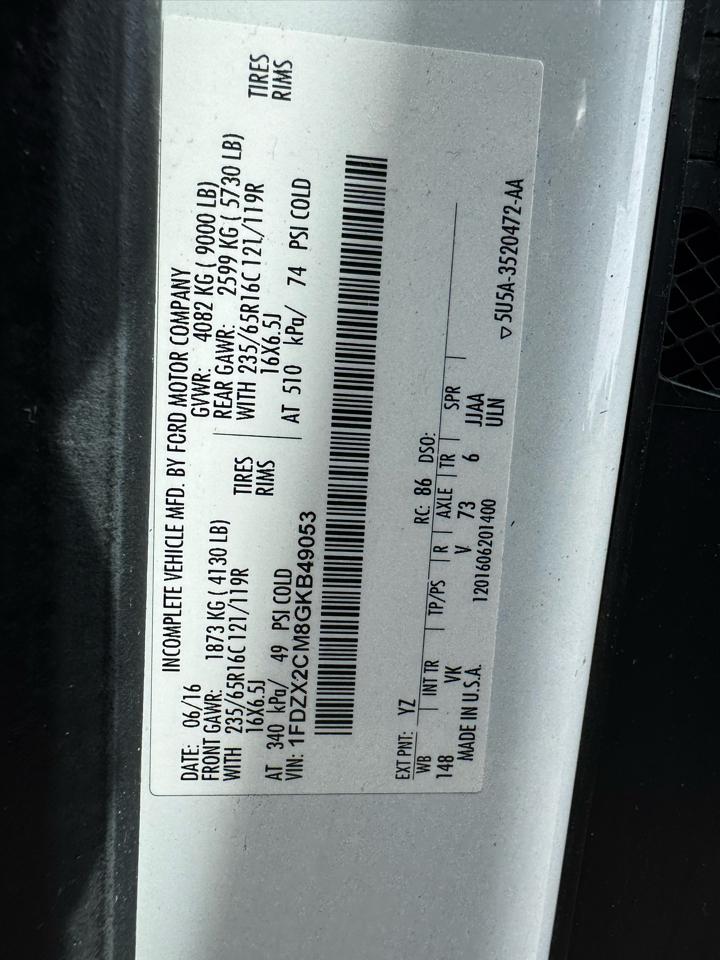 Ford Transit Wagon T-350 148" Med Roof XLT Sliding RH Dr 2016