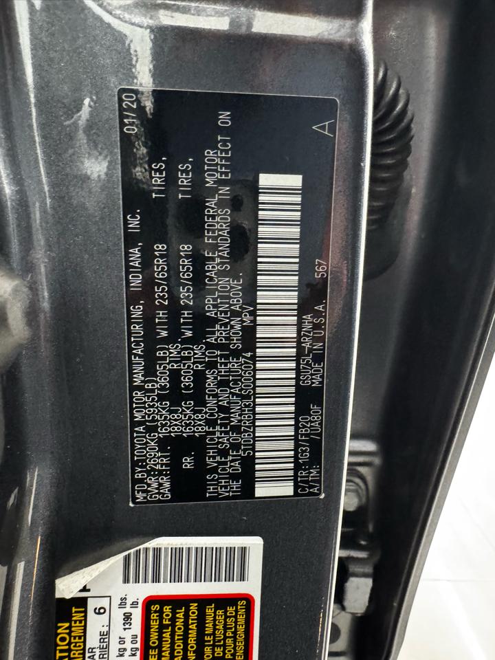 Toyota Highlander LE AWD (Natl) 2020