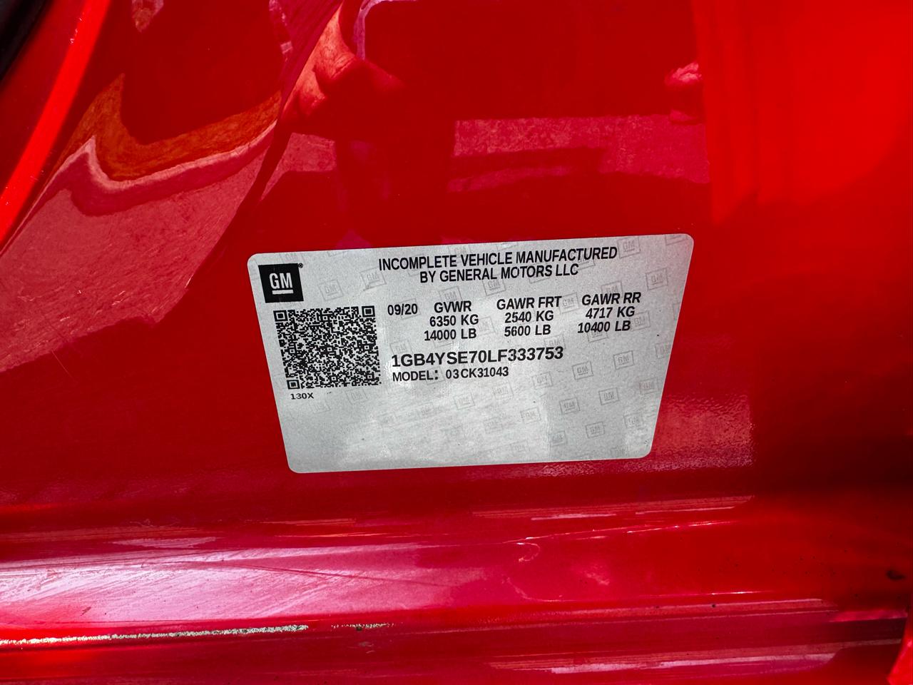 Chevrolet Silverado 3500HD CC 4WD Crew Cab 177" WB, 60" CA Work Truck 2020