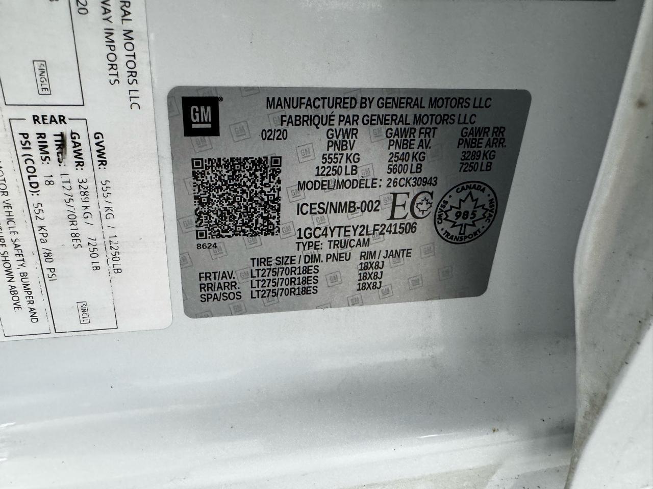 Chevrolet Silverado 3500HD 4WD Crew Cab 172" LT 2020