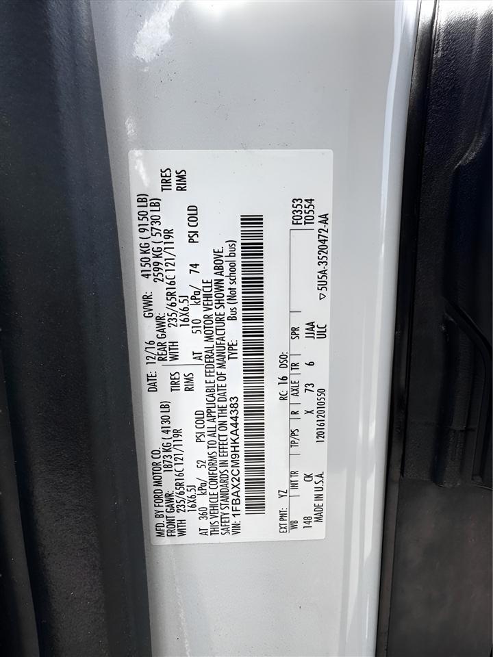 Ford Transit Wagon T-350 148" Med Roof XLT Sliding RH Dr 2017