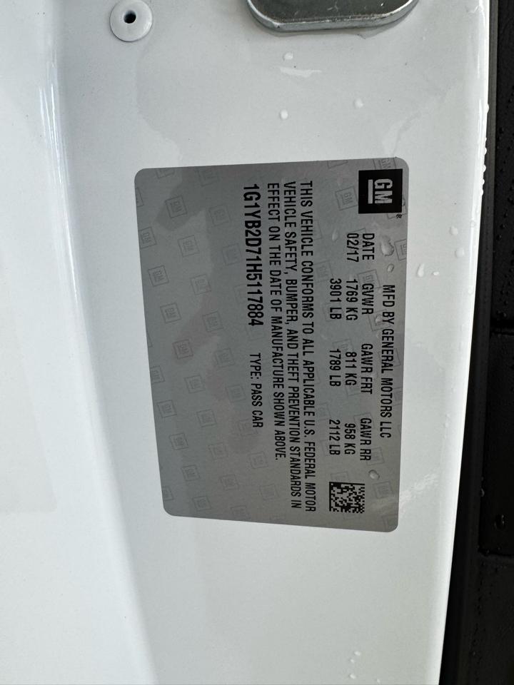 Chevrolet Corvette 2dr Stingray Cpe w/1LT 2017
