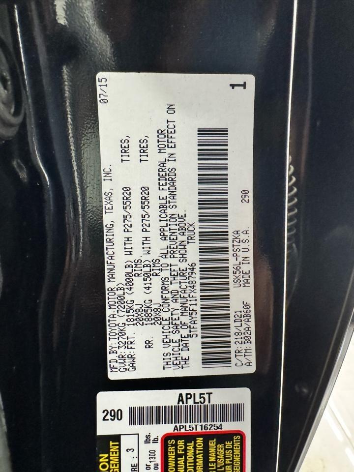 Toyota Tundra 4WD Truck CrewMax 5.7L V8 6-Spd AT Platinum (Natl) 2015