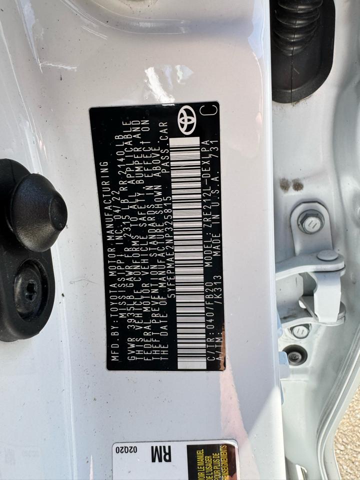 Toyota Corolla LE CVT (Natl) 2022