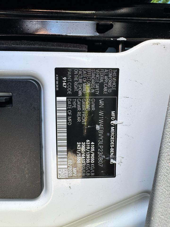 Mercedes-Benz Sprinter Van 2500 Standard Roof V6 144" 4WD 2020