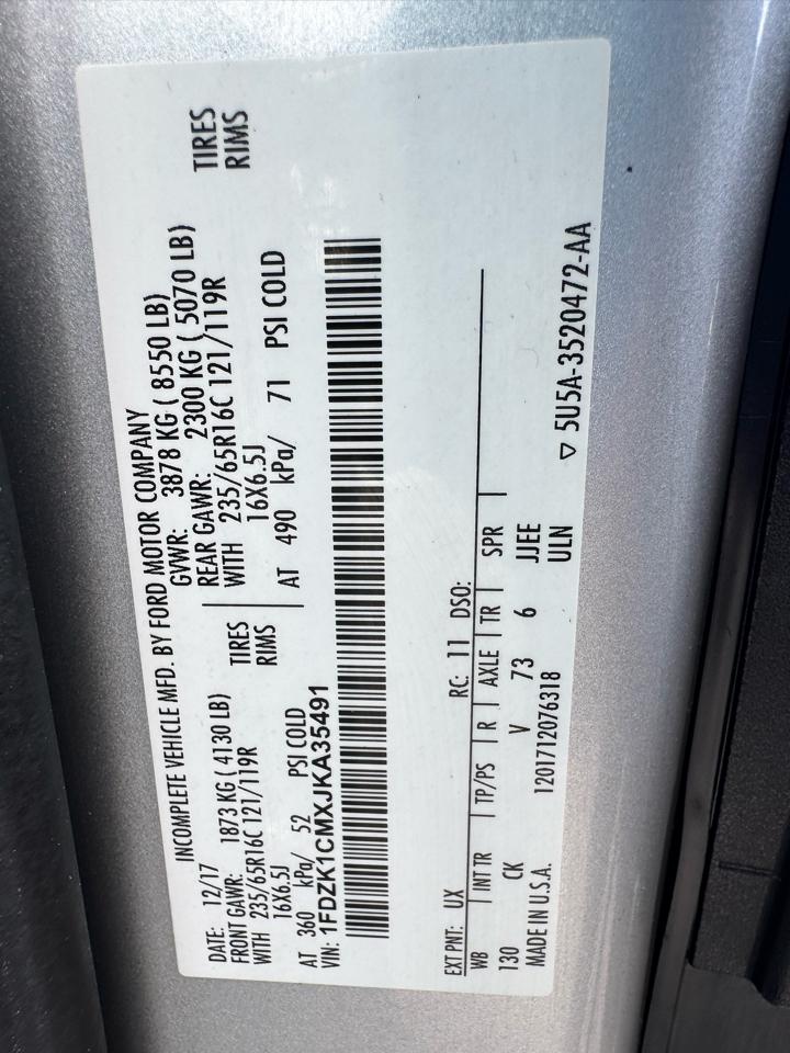Ford Transit Passenger Wagon T-150 130" Med Roof XLT Sliding RH Dr 2018