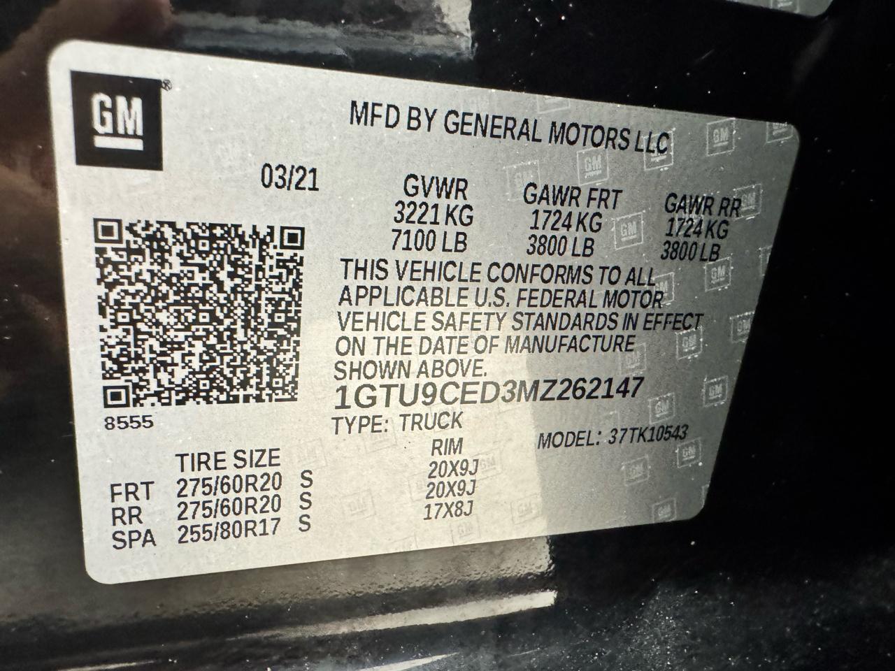 GMC Sierra 1500 4WD Crew Cab 147" Elevation w/3SB 2021