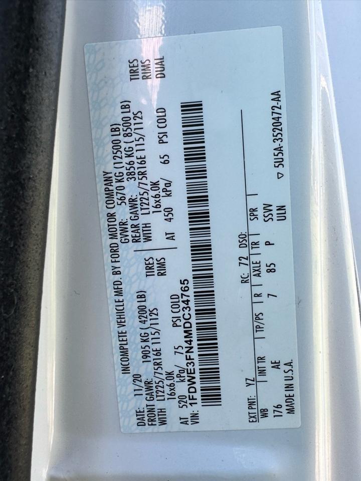 Ford E-Series Cutaway E-350 SRW 138" WB 2021