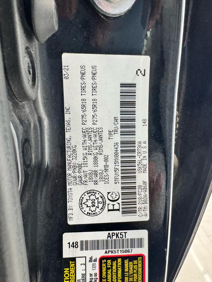 Toyota Tundra 4WD TRD Pro Double Cab 6.5' Bed 5.7L (Natl) 2021