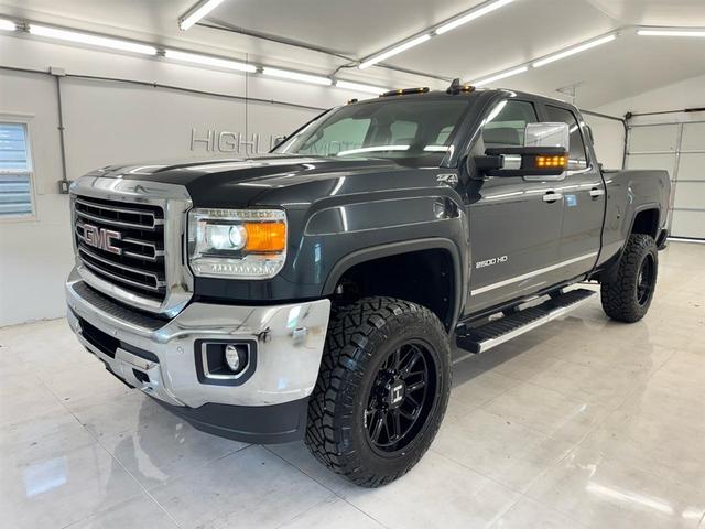 Gray 2017 GMC Sierra 2500HD SLT Double Cab SB 4WD Pickup Truck Four-Wheel Drive 8-Speed Automatic
