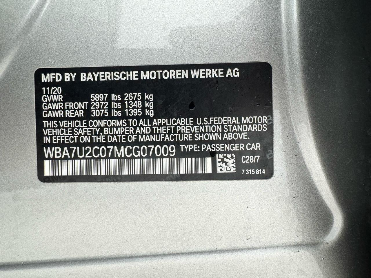 BMW 7 Series 750i xDrive Sedan 2021