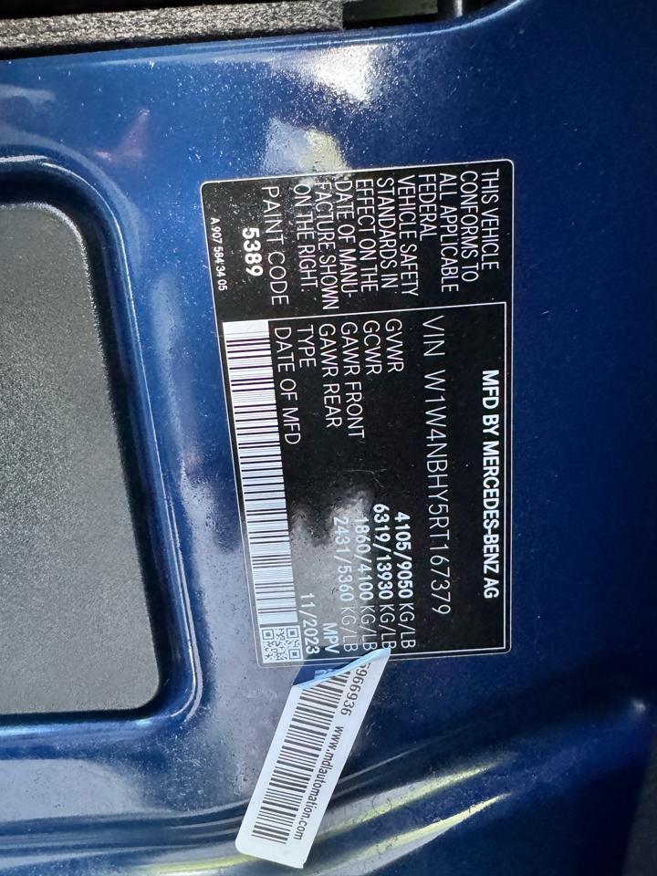 Mercedes-Benz Sprinter Van 2500 Standard Roof I4 Diesel HO 144" RWD 2024