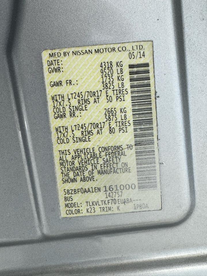 Nissan NVP 3500 V6 SV 2014