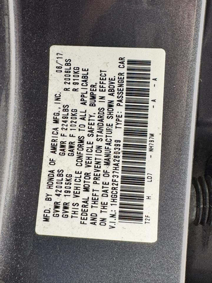 Honda Accord Sedan LX CVT 2017