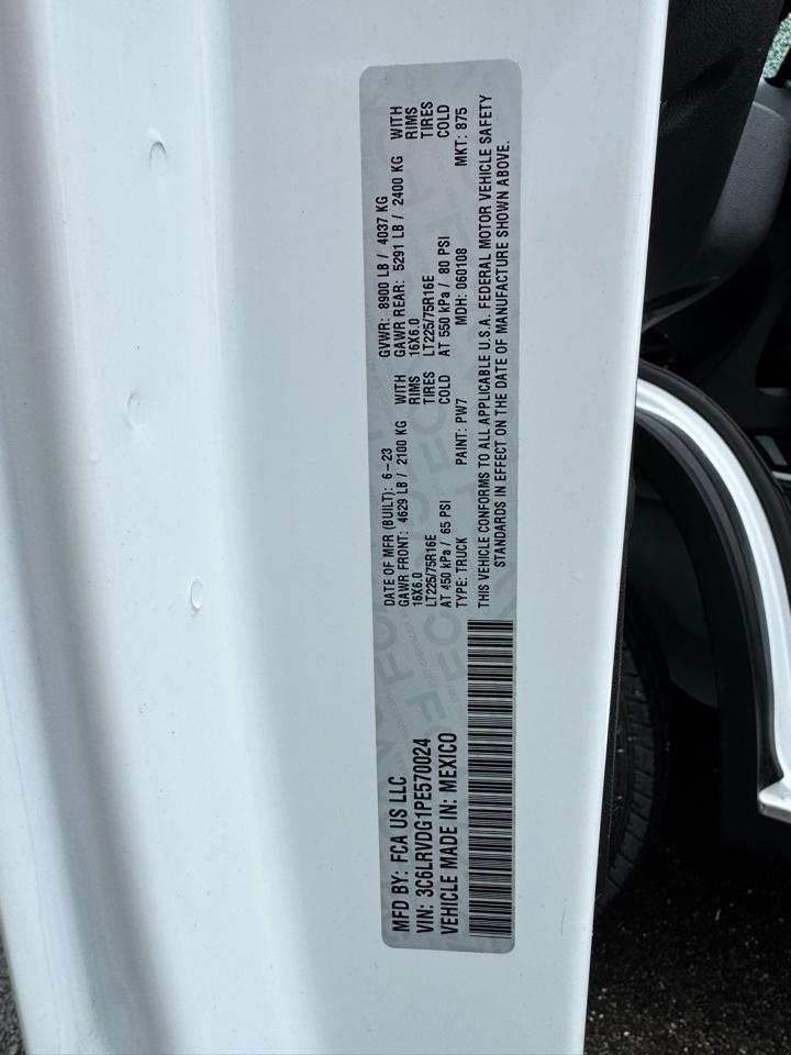 RAM ProMaster Cargo Van 2500 High Roof 159" WB 2023