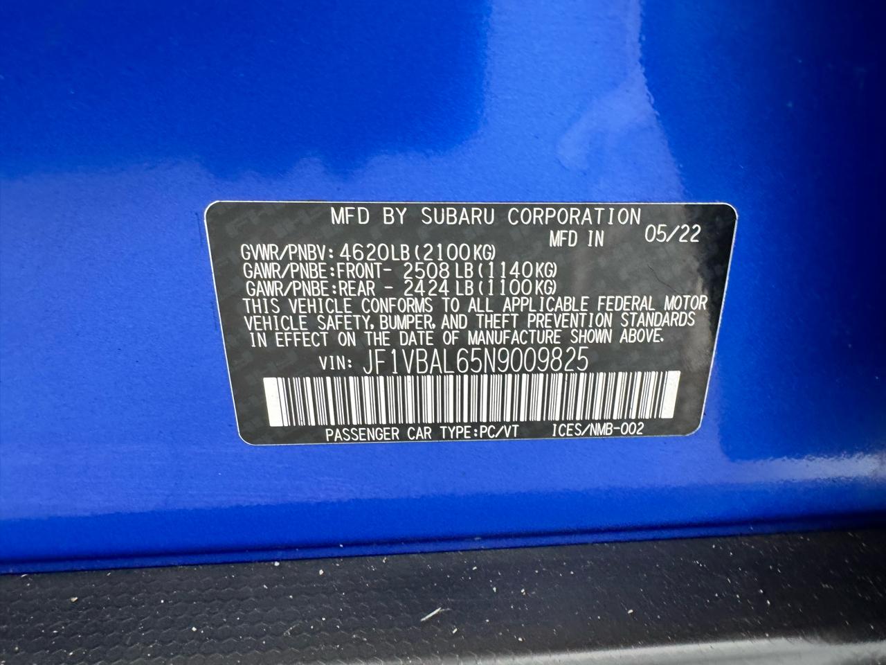 Subaru WRX Limited Manual 2022