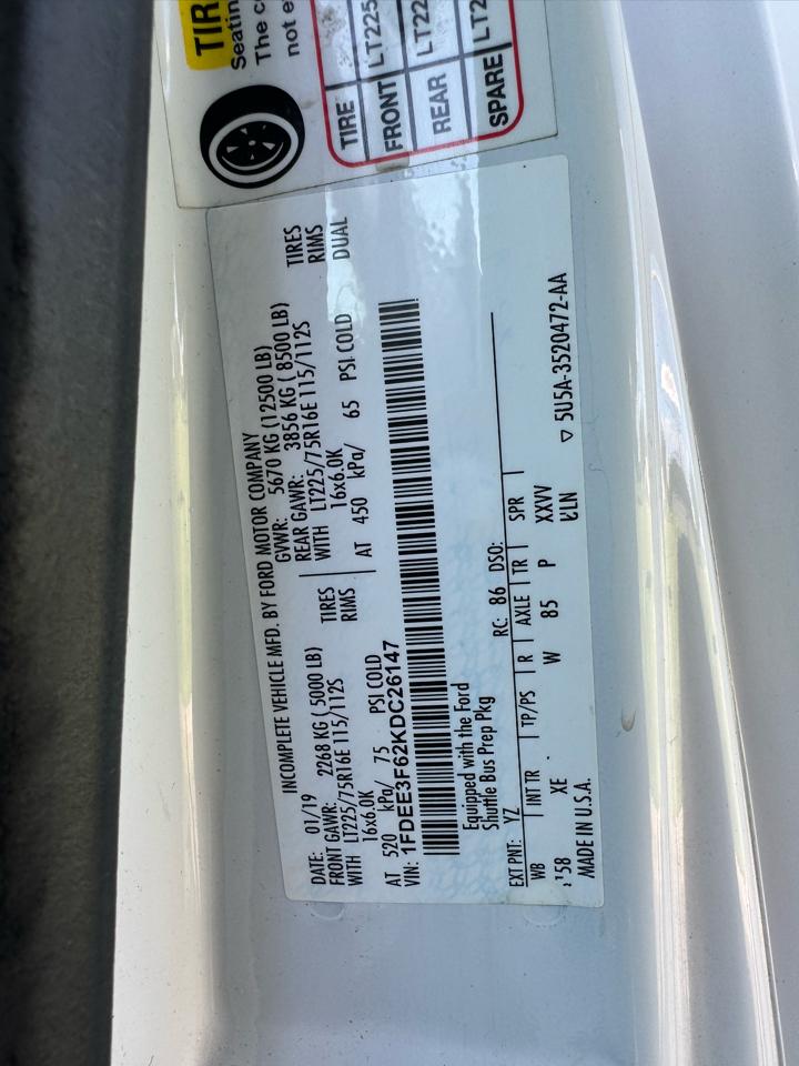 Ford E-Series Cutaway E-350 SRW 138" WB 2019