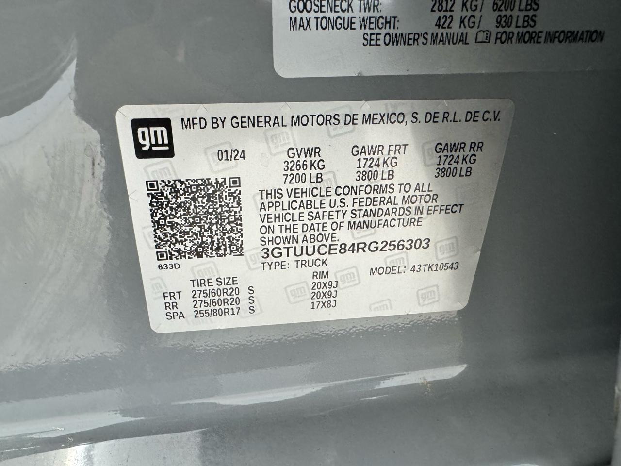 GMC Sierra 1500 4WD Crew Cab 147" Elevation w/3SB 2024