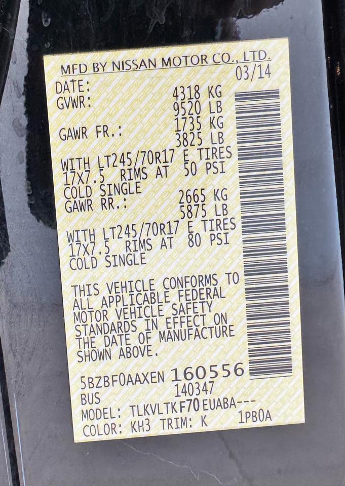 Nissan NVP 3500 V6 SV 2014