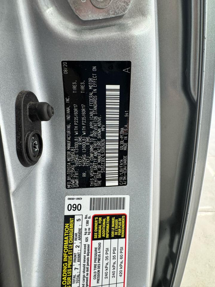 Toyota Sienna L FWD 7-Passenger (Natl) 2020