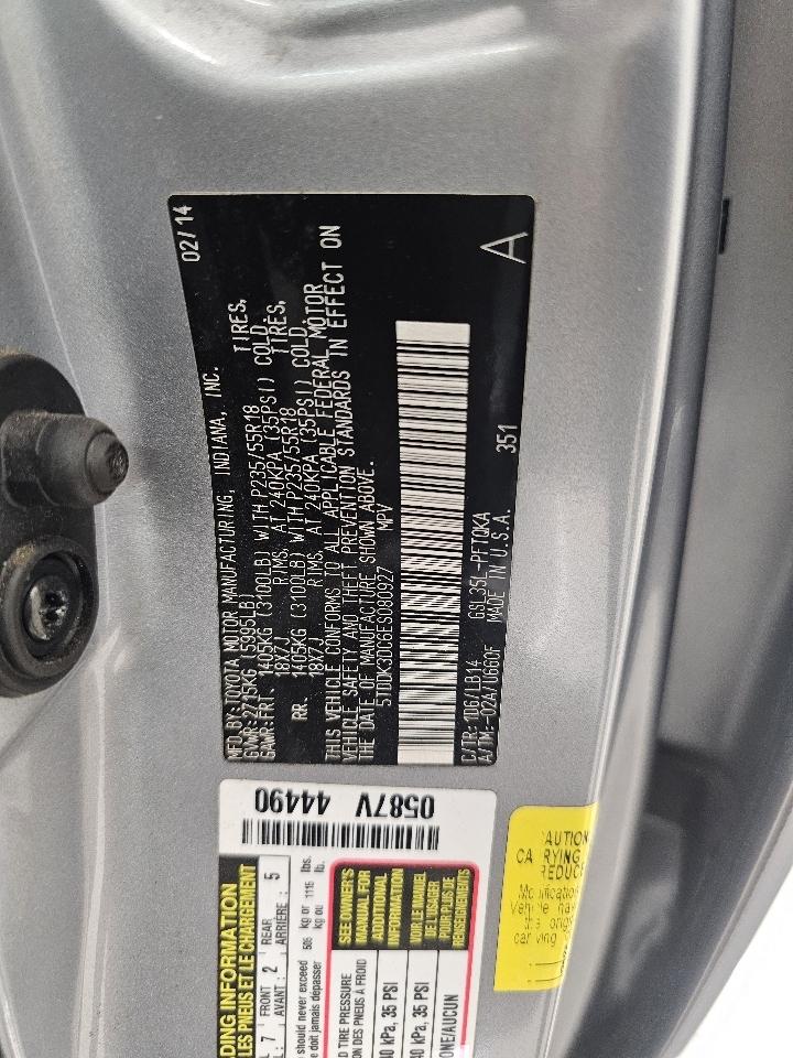Toyota Sienna 5dr 7-Pass Van V6 Ltd AWD (Natl) 2014