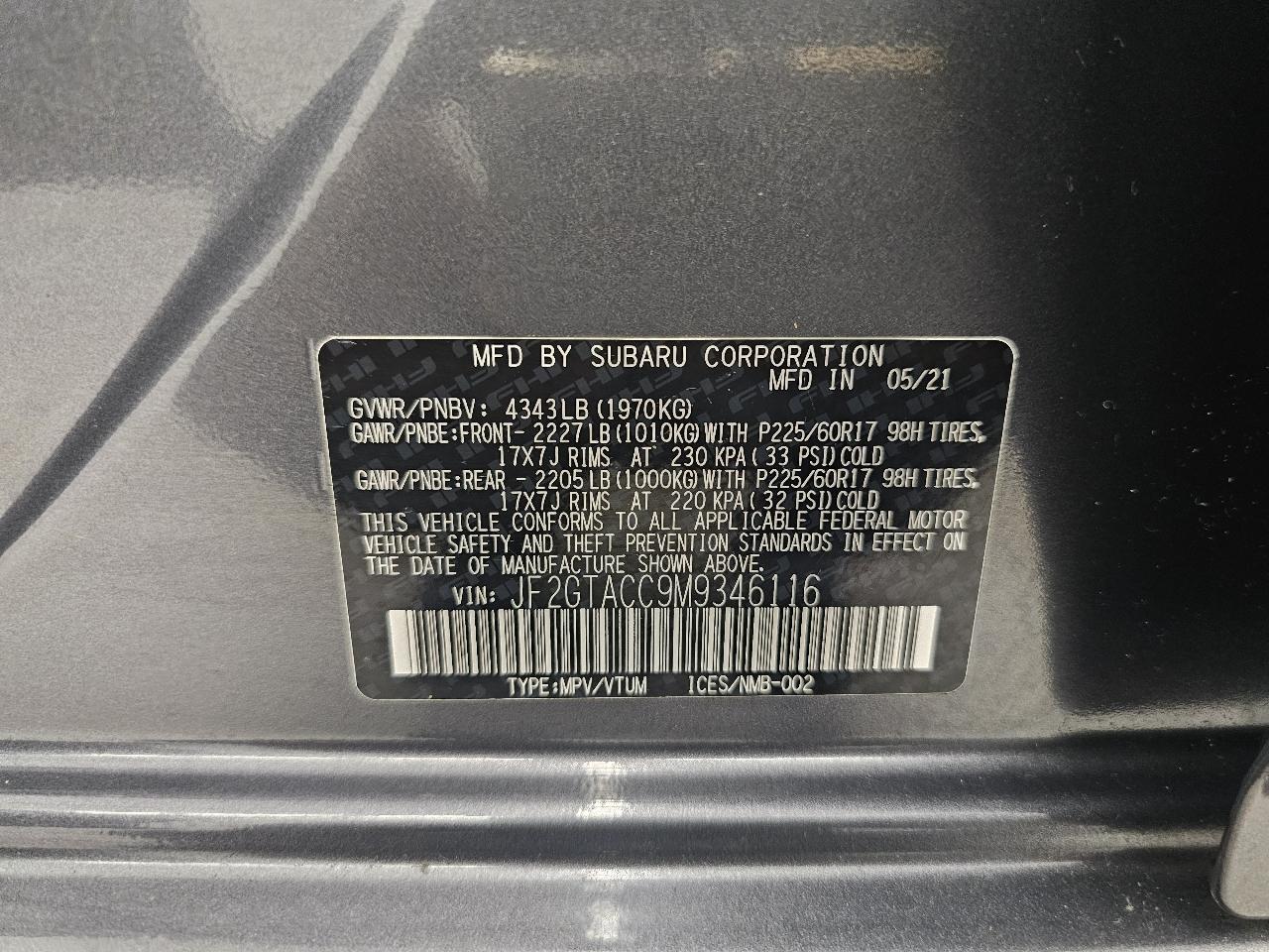 Subaru Crosstrek Premium Manual 2021