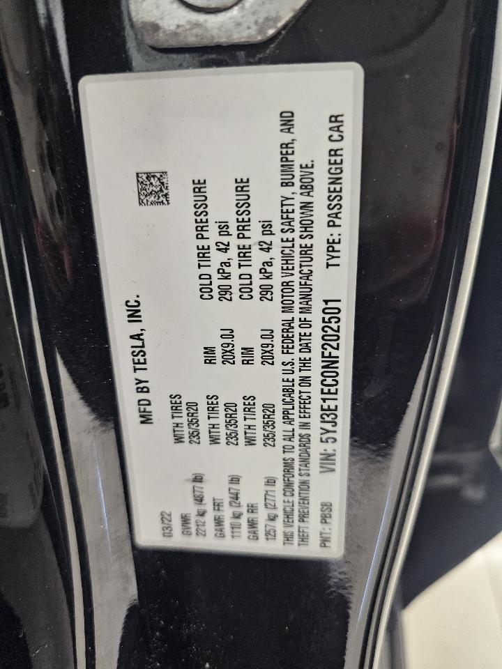 Tesla Model 3 Performance AWD 2022