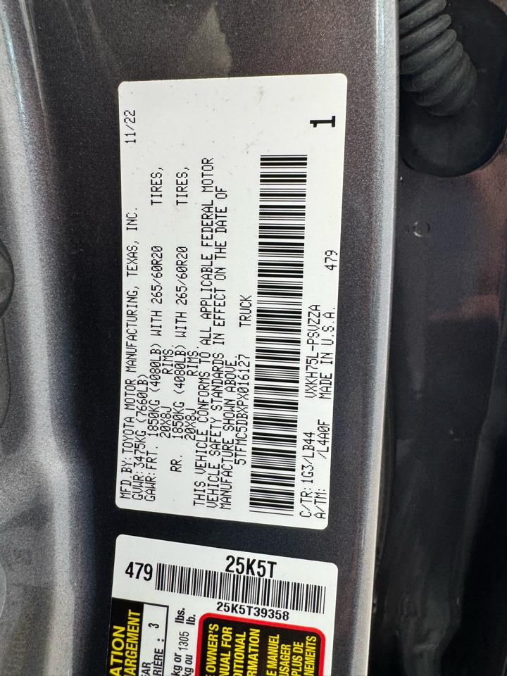 Toyota Tundra 4WD 1794 Edition Hybrid CrewMax 5.5' Bed (Natl) 2023