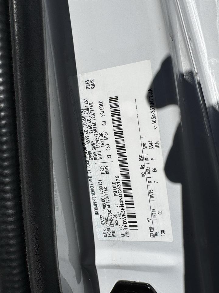 Ford E-Series Cutaway E-350 SRW 138" WB 2022