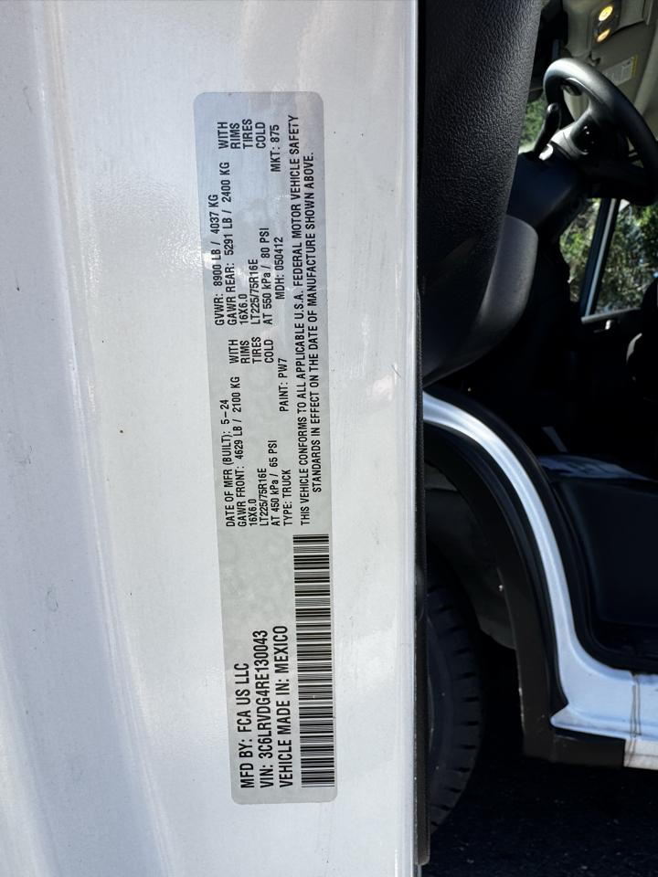 RAM ProMaster Cargo Van SLT 2500 High Roof 159" WB 2024