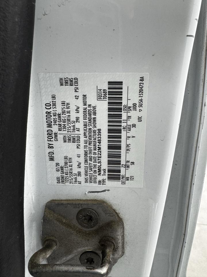 Ford Transit Connect Van XL LWB w/Rear Symmetrical Doors 2021