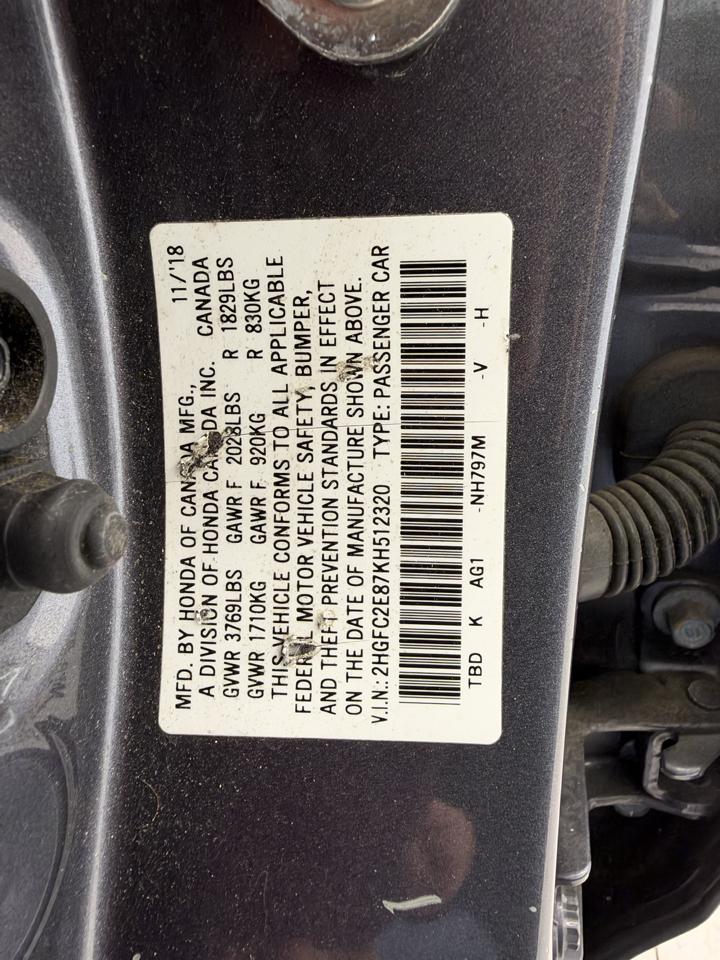 Honda Civic Sedan Sport Manual 2019