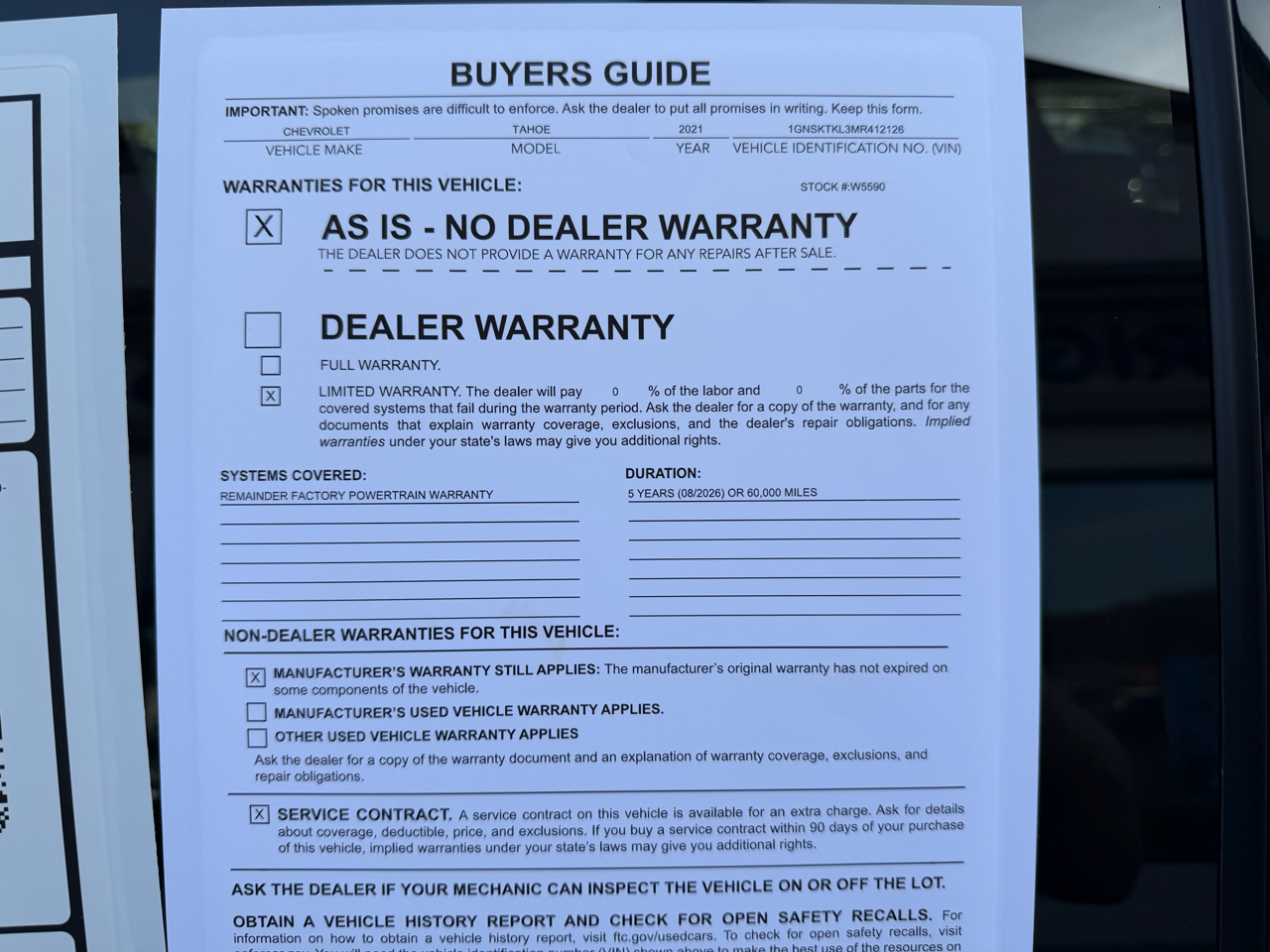 Chevrolet Tahoe 4WD 4dr High Country 2021