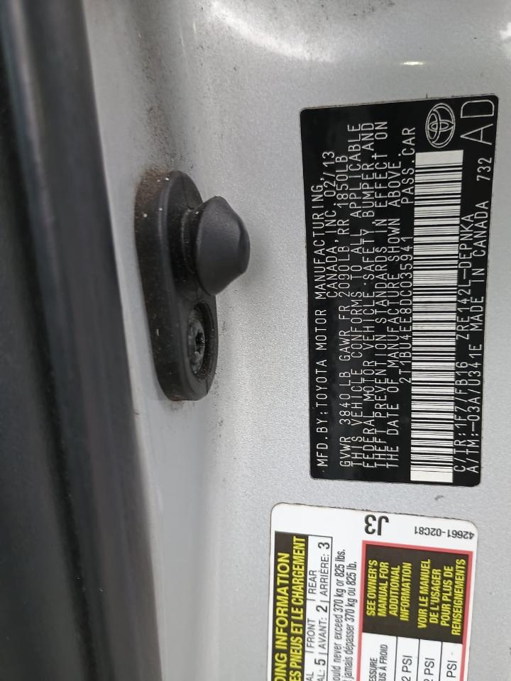 Toyota Corolla LE 4-Speed AT 2013