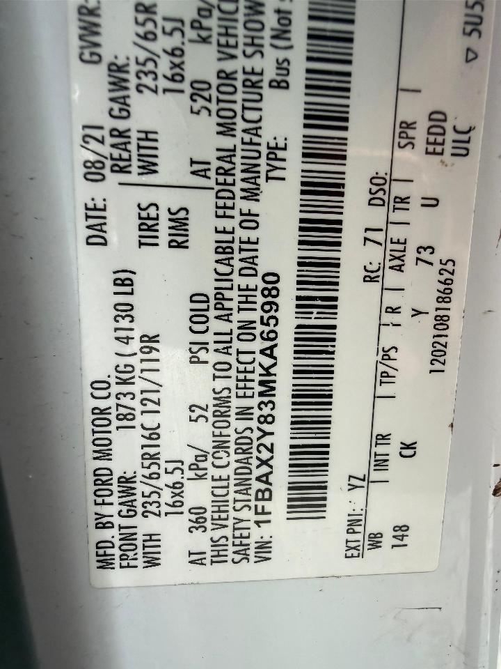 Ford Transit 350 Wagon Low Roof XLT w/Sliding Pass. 148-in. WB 2021