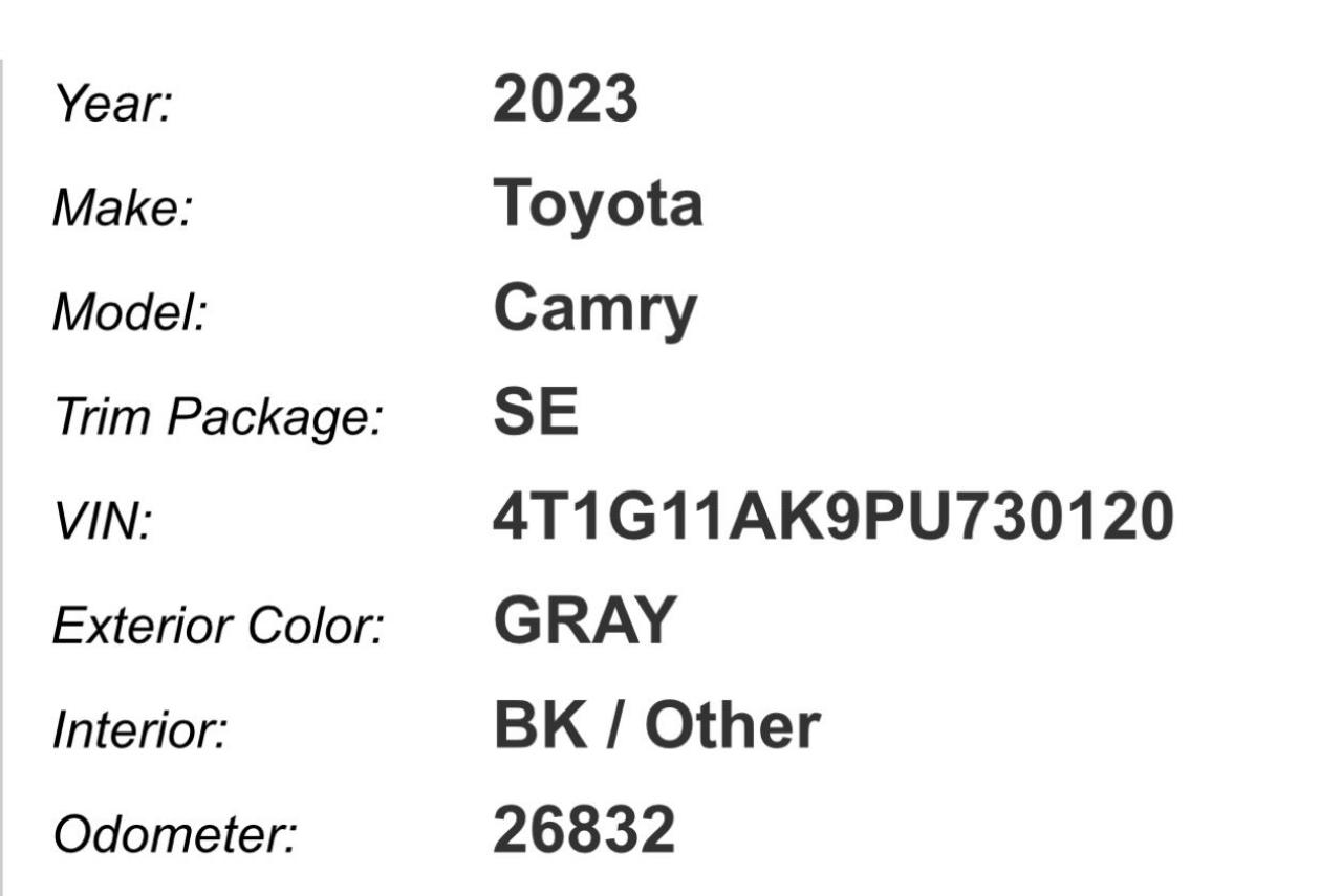 Toyota Camry SE 2023