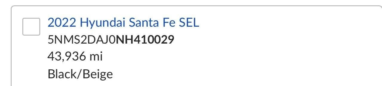 Hyundai Santa Fe SEL AWD 2022