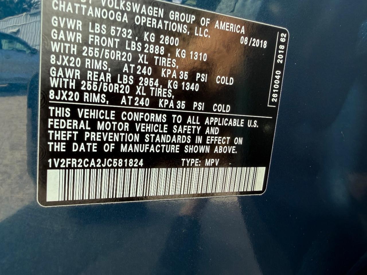 Volkswagen Atlas V6 SE w/Technology 2018