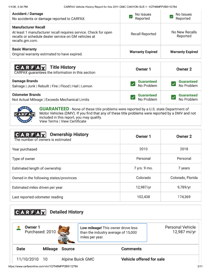 GMC Canyon SLE Crew Cab 4WD 2011
