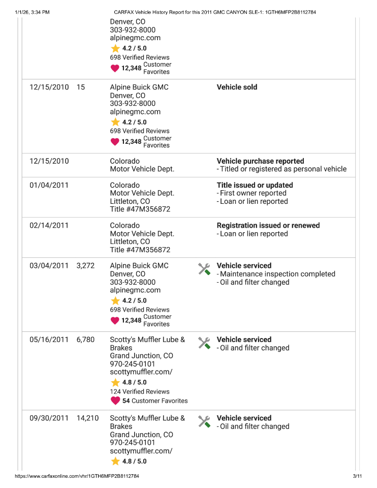 GMC Canyon SLE Crew Cab 4WD 2011