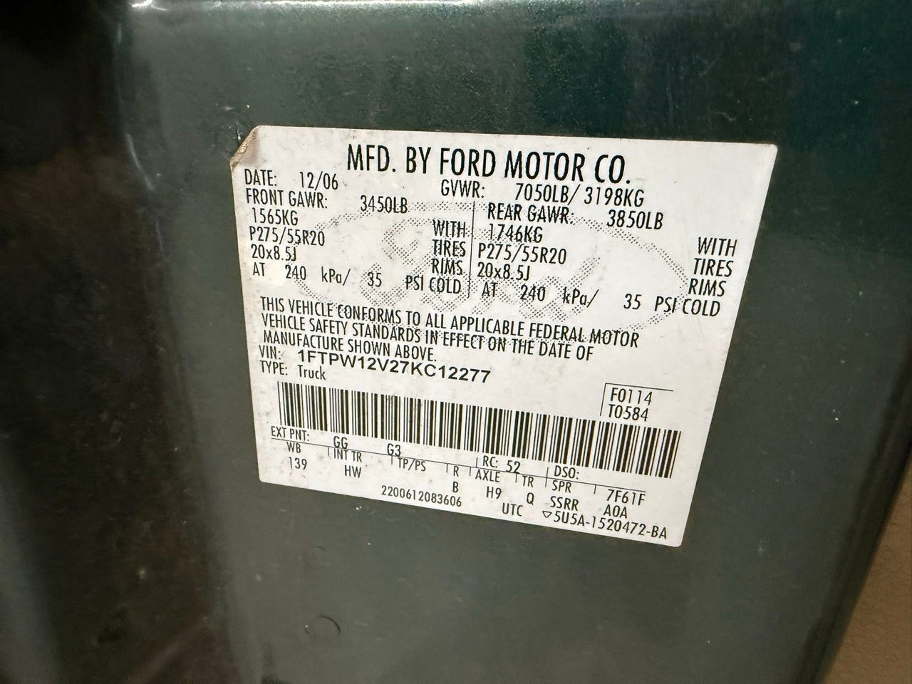 Ford F-150 2WD SuperCrew 139" King Ranch 2007