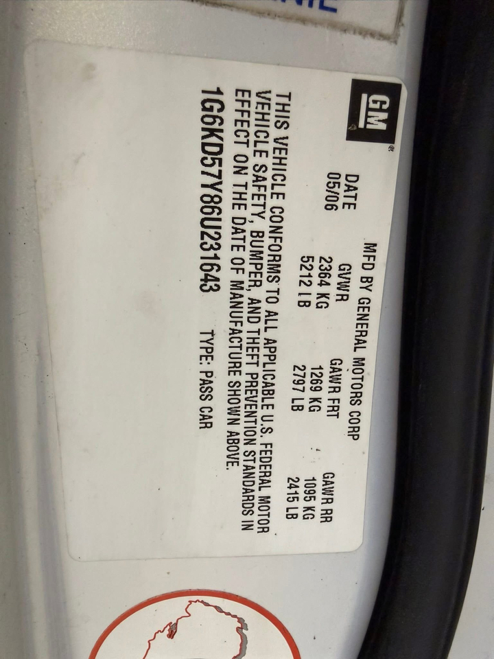 Cadillac DTS 4dr Sdn w/1SC 2006