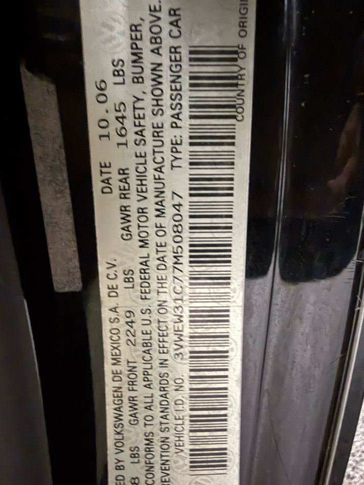 Volkswagen New Beetle Coupe 2dr Manual 2007