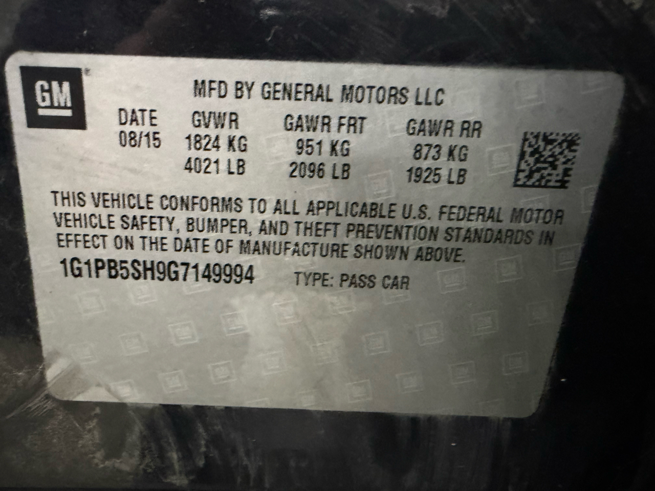 Chevrolet Cruze Limited 4dr Sdn Man LS 2016