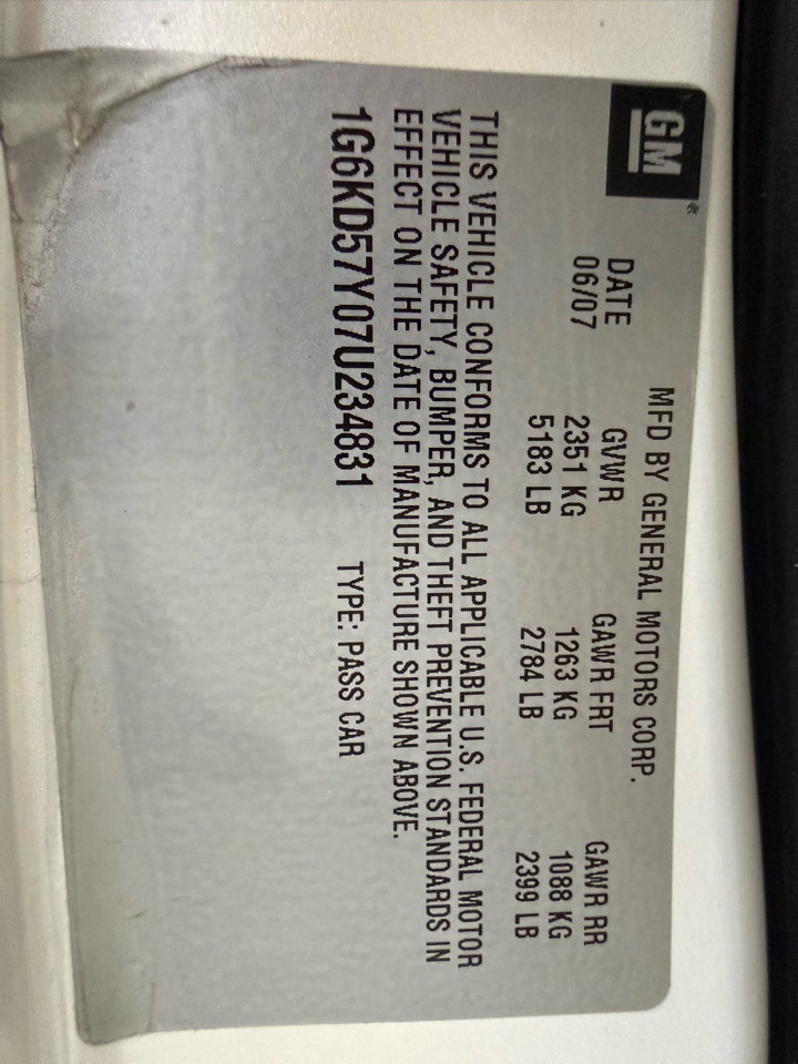 Cadillac DTS 4dr Sdn Luxury I 2007