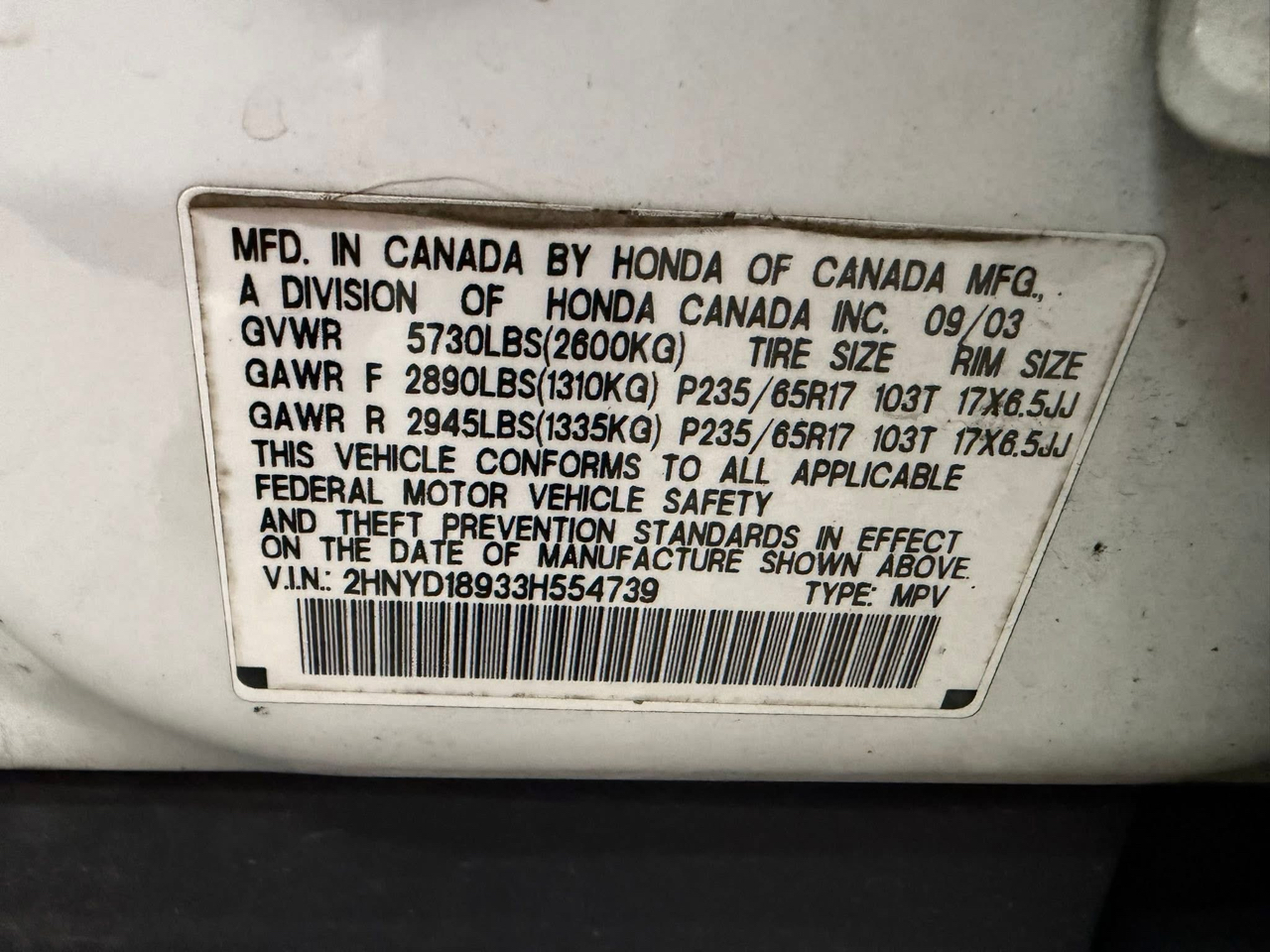 Acura MDX 4dr SUV Touring Pkg RES w/Nav 2003