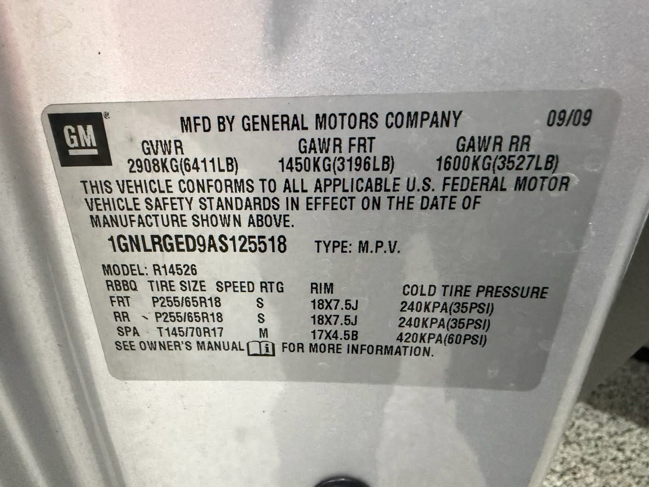 Chevrolet Traverse FWD 4dr LT w/2LT 2010