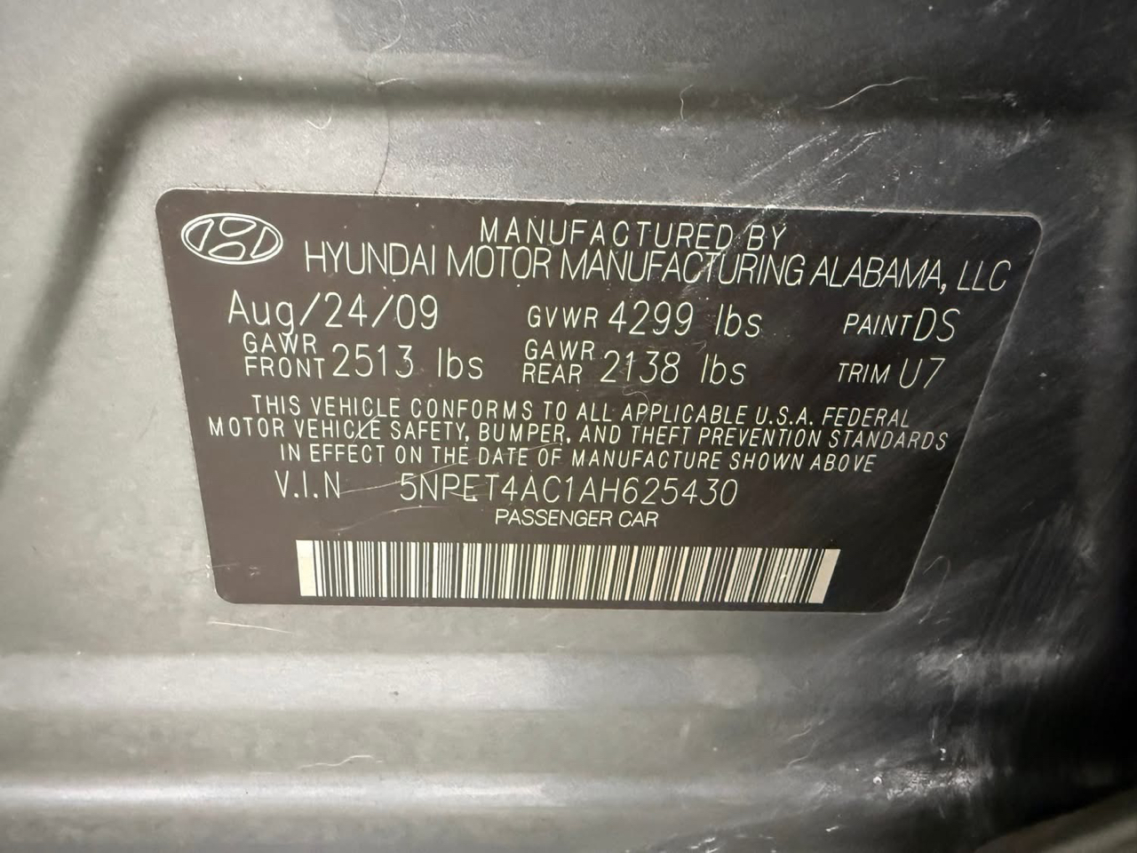 Hyundai Sonata 4dr Sdn I4 Auto GLS 2010